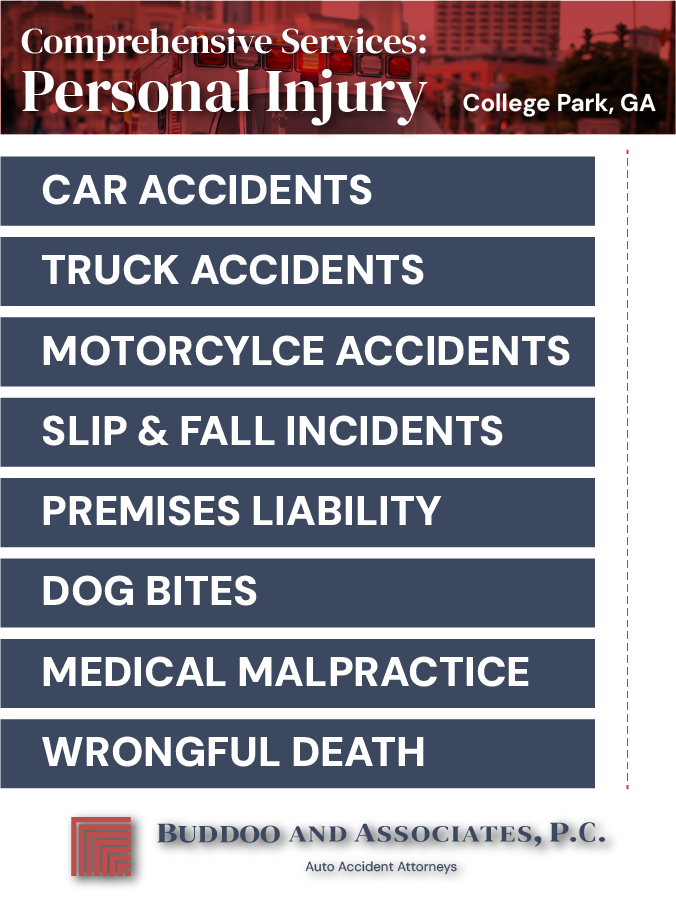 Buddoo Infographic on College Park Personal Injury Services